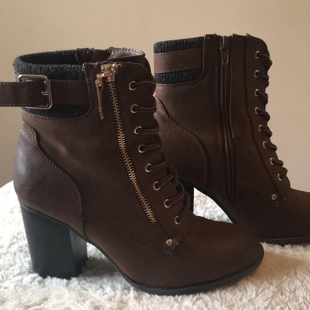 Call It Springs Heeled Brown Boots